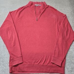 Peter Millar Men's 1/4 Quarter Zip Golf Pullover Coral Red Size Large